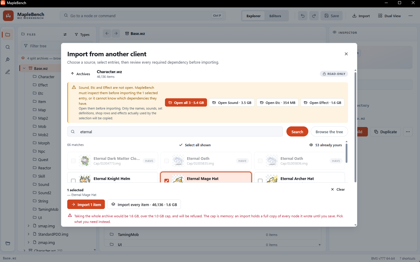 Asset import and validation software interface by Kiro